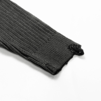 AiNear Vente en gros, conception de logo personnalisé, OEM & ODM, pull en maille côtelée noir à manches longues et col rond pour homme, 100% coton