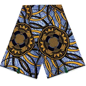 Groothandel Goedkope Ankara Textiel, 6 Yard 100% Katoen Afrikaanse Echte Was Bloemenprint Hollandais Stoffen Naaien Jurk Materiaal