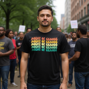 T-shirt Agent Of Change nera unisex per adulti taglia media, abbigliamento promozionale - Product Image 3