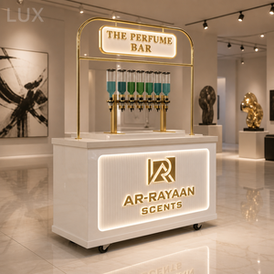 ตู้โชว์น้ำหอมแบบถอดประกอบได้ LUX ปรับแต่งได้ รถเข็นขายน้ำหอมเคลื่อนที่ ตู้ขายน้ำหอมขนาดเล็ก ดีไซน์สวยงาม - Product Image 3