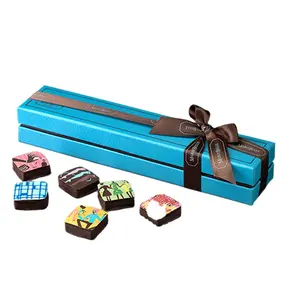 Verrassing Bloem Creatieve Kerst Snoep Chocolade Plastic Trays Met Lint Strikken Verpakking Papier Gift Box