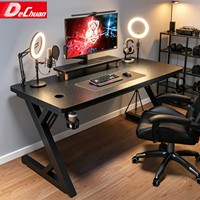 Bureau de jeu Z-Leg avec plateau en bois de 25 mm d'épaisseur et éclairage RGB sur les bords