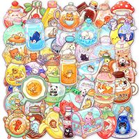 Autocollants transparents pour animaux de compagnie, 50 feuilles par ensemble, 3-6 cm, découpés au laser, imperméables, résistants à l'huile, adhésifs mats pour boîte cadeau