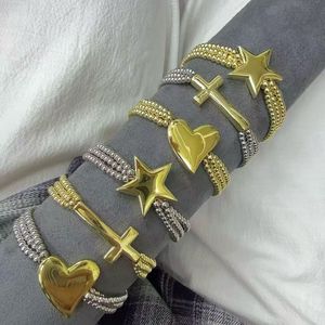 LS-B9150 Braccialetto con Lettere "DIOS/AMOR/FE/LOVE" in Oro e Argento, Bracciale con Perline Regolabile alla Moda per Donna - Product Image 3