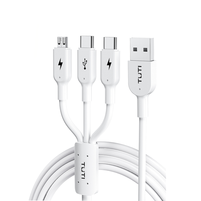 TUTI Wholesale 3 in 1 Cable Micro Lighting Type c 1.2m USB Cable 3A Pure Copper 3 in 1 Fast Charging Cable for Mobile Phone