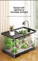 Aquarium écologique en plastique / Terrarium pour tortues / Aquarium paysager - Design moderne pour usage intérieur 5L Accessoires d'aquarium avec filtration