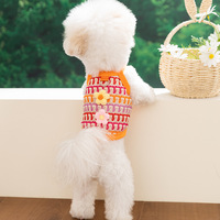 Rompi Harness Rajut Ramah Lingkungan dan Bernapas untuk Anjing Kucing - Desain Floral untuk Anjing Kecil/Anak Anjing Natal/Ulang Tahun
