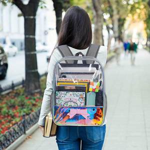 <b>Clear</b> Plastic Extra Large PVC <b>Backpack</b> Heavy Duty TPU See-Through Transparent for Girls - Product Image 3