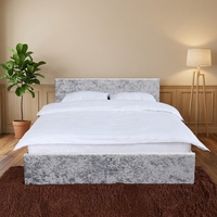 Willsoon Modernes Kingsize-Bett mit Stauraum, Weichem Holz-Ottoman, Gasdruckfeder, Leder- oder Samtbezug, Aktionsangebot für Wohnmöbel
