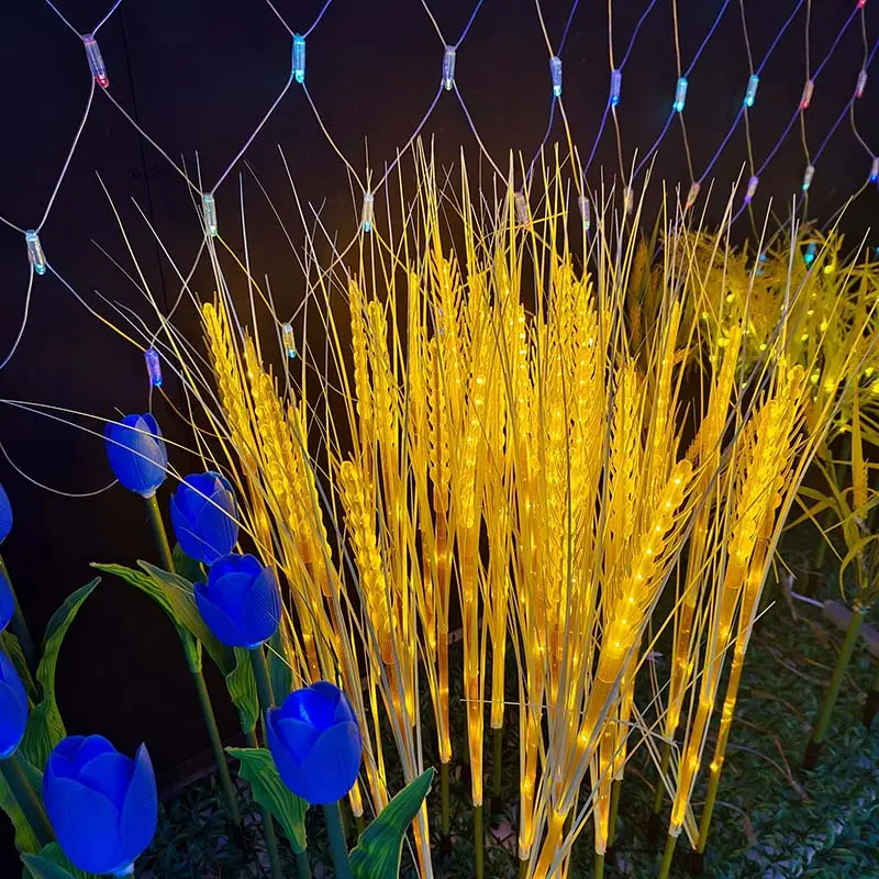 नई आउटडोर 3D उद्यान रात दीपक छुट्टी कान के गेहूं प्रकाश का नेतृत्व किया