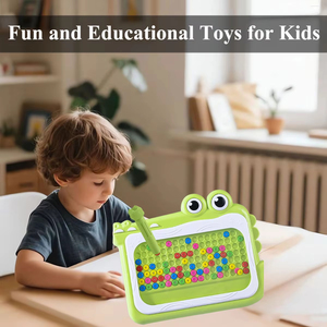 Jumon Montessori Magnetic Drawing Board Kids Color Cognition Toy Training Pen Control <b>Moving</b> Bead Sensory Game Play Educational - Product Image 3