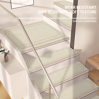 Nouveau design de tapis d'intérieur personnalisés en gros pour escalier Beige abstrait Faux cachemire doux Teppich antidérapant marches d'escalier tapis