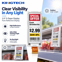 Module d'affichage E-Paper Kingtech OEM 2,9 pouces BWRY 4 couleurs (noir, blanc, rouge, jaune) 128x296 E-Ink pour la vente au détail intelligente