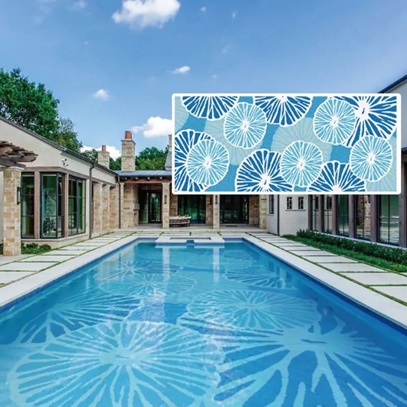 Precio mayorista Shell cuadrado Ninguno Deslizamiento Azulejo de mosaico de cerámica azul Piscina a la venta Azulejo de mosaico de piscina de cerámica