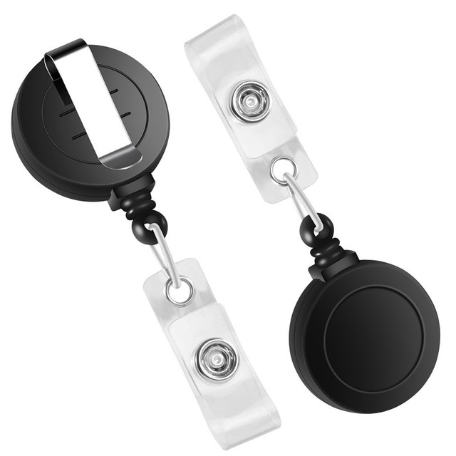 ABS 32mm Nurse Badge Reel Clips Retractable Keychain with Vinyl Strap for Doctor Name Tag & ID Card Holder