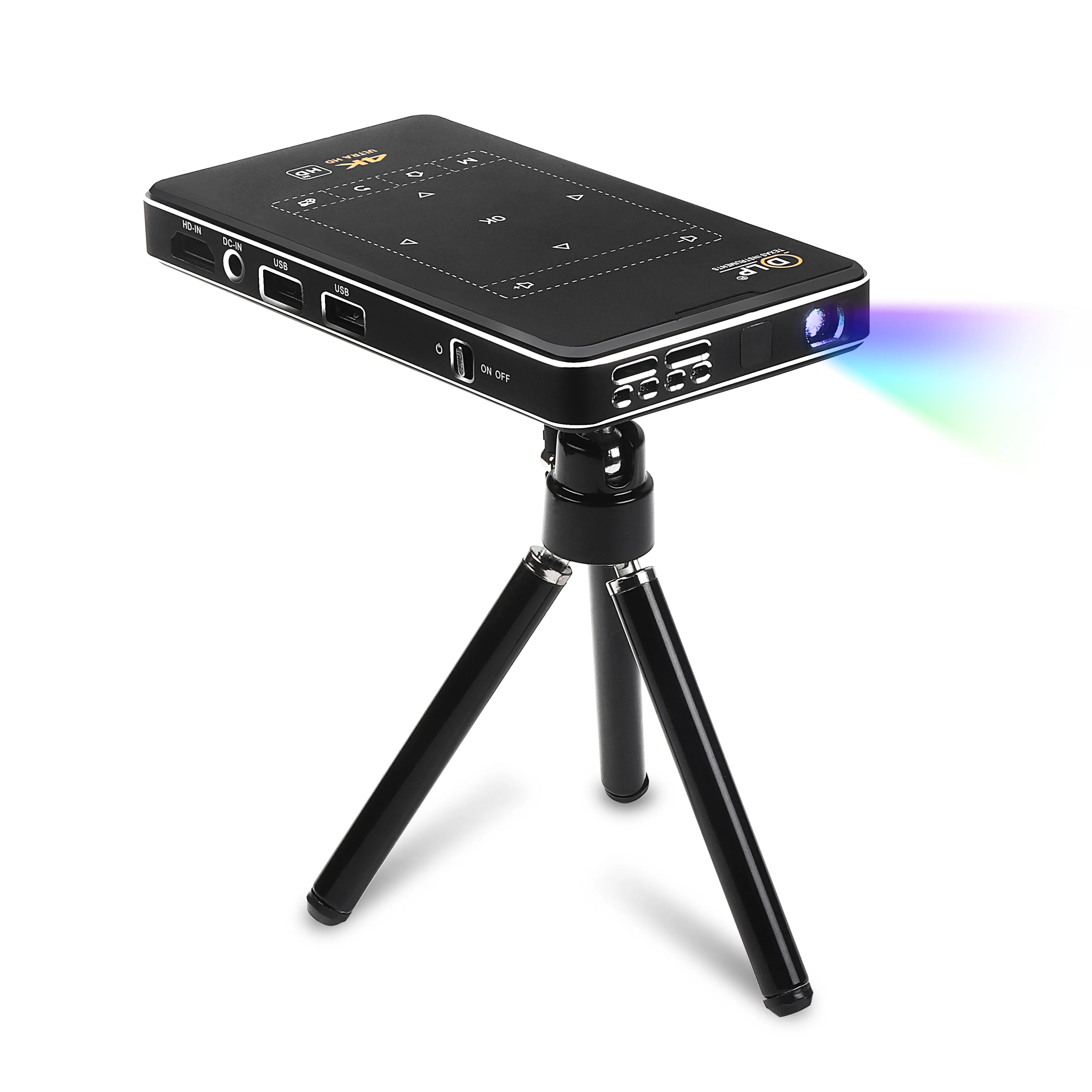 HD DLP Projector Mini Ansi 100lumens 1080P Proyector Portable Android 9.0 Support 4K@60fps Projector