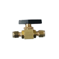 Brass Instrument 2 Way Double Ferrule Manual Ball Valve OEM Base Panel Mounted 1/8" 1/4" OD