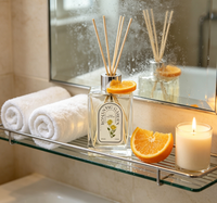 Grand flacon de diffuseur d'aromathérapie florale, coffret cadeau d'huiles essentielles sans flamme, parfum haut de gamme et longue durée.