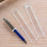 Vente directe d'usine - Boîte à stylos en cristal transparent rectangulaire, fond transparent, étui en plastique translucide, trousse à crayons pour l'école