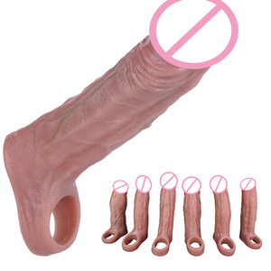 SXXY 6 styles de manchons pour pénis, anneaux péniens, agrandisseurs et rallonges pour hommes, retardant l'éjaculation, réutilisables, préservatifs souples réalistes, jouets sexuels - Product Image 1