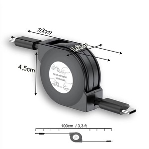 1M Retractable Type C Cable PD 60W Fast Charge USB C to C Sync <b>Cord</b> for Laptop <b>Phone</b> Switch Tablet - Product Image 3