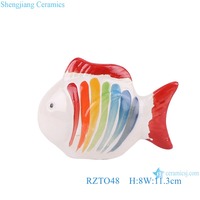 RZTO Décors en céramique pour petits animaux Décoration de la maison Poisson décoratif, grenouille canard tortue Articles d'ameublement Animal de mer