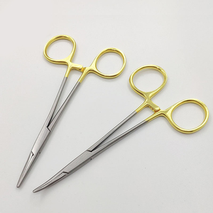 Pinza Hemostática KEWO, Pinza de Bloqueo Tipo Mosquito, Acero Inoxidable, Bañada en Oro, Porta Agujas Veterinario, Instrumento Quirúrgico - Product Image 3