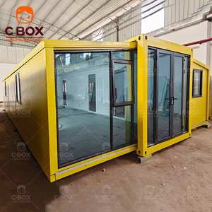 Casa Contenedor Expandible Prefabricada Cbox de Instalación Rápida, Casa Móvil Portátil Tipo Villa Amarilla de 40 pies con Dormitorio para Campamentos - Product Image 1