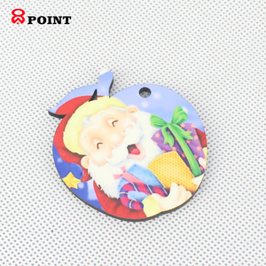Porte-clés vierge de sublimation en forme de pomme bricolage impression cadeau MDF pendentif porte-clés vierge avec porte-clés - Product Image 1