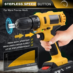 Perceuse sans fil 20V sans clé, tournevis, mini-outils de bricolage, moteur à balais à vitesse variable, alimentation par batterie, modèle US CD-20AN-2 C - Product Image 5