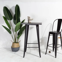 Table haute de bar en métal de style classique moderne, vente en gros à prix abordable