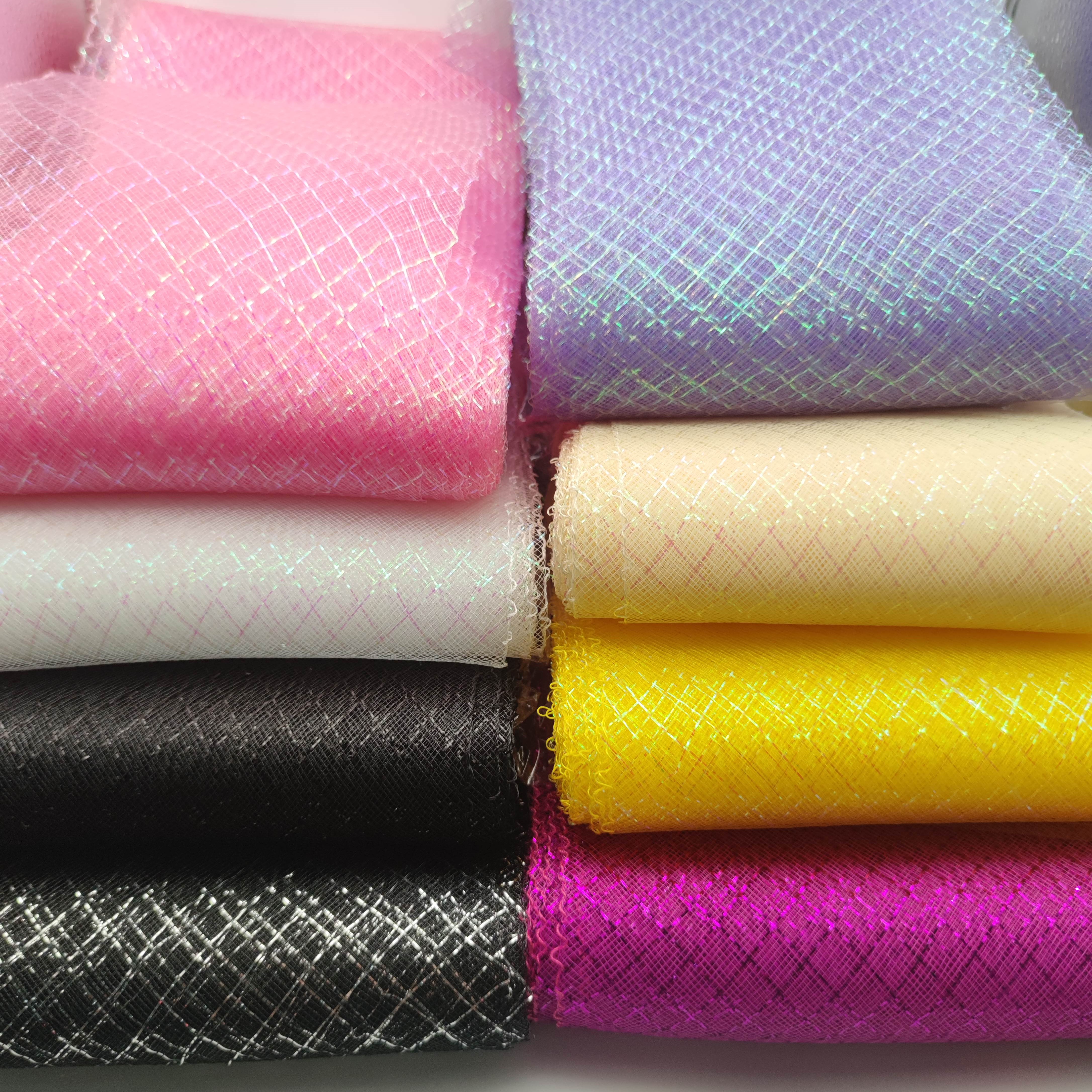 Factory Price Lurex Color Crinoline Horsehair Braids Nylon Mesh Fabric Crinoline for Dress Hat