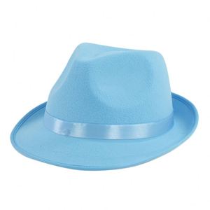 Sombrero Fedora de Fieltro Vintage de Estilo Jazz en Varios Colores - Elegante Sombrero de Ala Ancha para Fiestas de Despedida de Soltera y Cosplay - Product Image 3