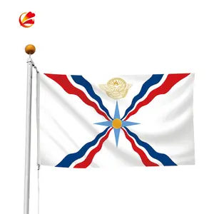 Hoge kwaliteit goedkope 3x5ft aanpasbare grootte assyrische vlag nationale vlag