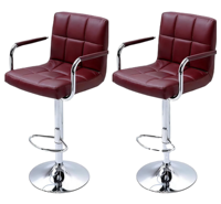 Tabouret de bar pivotant en cuir PU, réglable en hauteur, moderne, pour cuisine, restaurant, bar à domicile