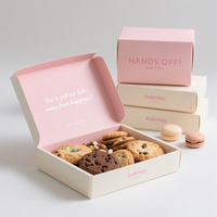 Boîtes d'emballage en papier personnalisées avec logo, écologiques, de qualité alimentaire, imprimées, pliables, pour gâteaux, biscuits, pain, pâtisseries, beignets, macarons