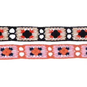 Wholesale Colorful Embroidery Lace Trim Crochet Trims