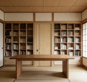 <span class=keywords><strong>Porte</strong></span> intérieure japonaise style Wabi-Sabi Senji en MDF, design minimaliste, texture bois, idéale pour hôtels et appartements - Product Image 6
