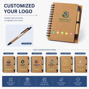 WSY042 <span class=keywords><strong>Bloc</strong></span>-notes en kraft personnalisé avec logo d'entreprise, stylo, notes adhésives, carnet imprimé, promotion, ensemble <span class=keywords><strong>bloc</strong></span>-notes et stylo personnalisé - Product Image 3