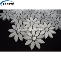 Mosaïque carsara européenne en cristal grec blanc, jet d'eau en marbre, motif de fleurs, carsara poli
