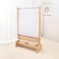 Muebles Infantiles Montessori, Mesa de Madera para Niños, Fácil de Montar, Pizarra Magnética con Rollo de Papel