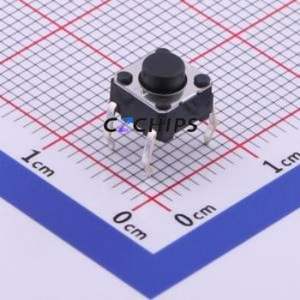 B3F-1020 Tactile Switch Through hole Component (THT)-4P,6x6mm Switch Single Pole Single Throw Round Button 98gf Through Hole - Product Image 1