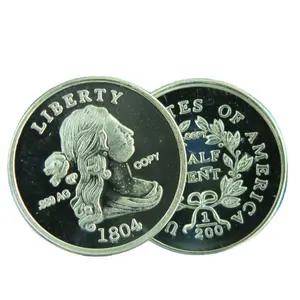 Alte Münze Preise Silber 1 gramm 999 Feinsilber 1804 Half Cent Runde Münze A56