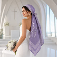 Pañuelo de Seda Cuadrado Personalizado para Decoración de Bodas, MOQ Bajo, Diseño Gratuito, Envío Rápido, Pañuelo de Seda de Lujo