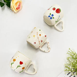 Tasses à café en céramique pour la Saint-Valentin, mugs créatifs en forme de fleur et tasses à jus et à lait pour le petit-déjeuner - Product Image 2