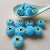 Perles rondes en fausse fourrure de lapin colorées, à grand trou, moelleuses, pour stylos perlés et confection de vêtements QC