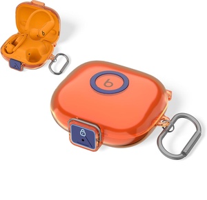 Funda transparente con cierre seguro para <span class=keywords><strong>Beats</strong></span> <span class=keywords><strong>Powerbeats</strong></span> <span class=keywords><strong>Pro</strong></span> 2 con llavero, funda transparente a prueba de golpes para <span class=keywords><strong>Powerbeats</strong></span> Pro2 - Product Image 1
