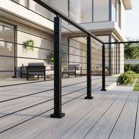 Système de garde-corps en câble d'aluminium et d'acier inoxydable, kit de garde-corps en câble noir pour balcon, escalier, terrasse