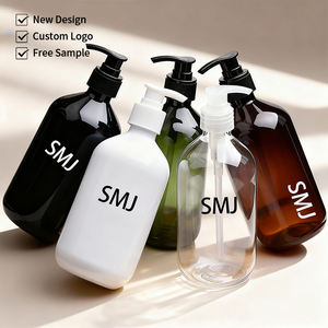 زجاجة شامبو بلاستيكية خضراء شفافة مع مضخة غسول - Product Image 1