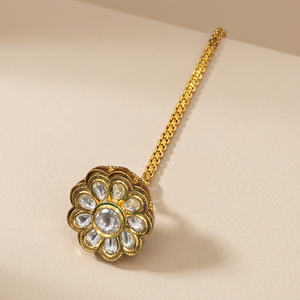Vêtements traditionnels plaqués or de haute qualité Tikka beau look Tikka bijoux de mode pour femmes et filles - Product Image 1